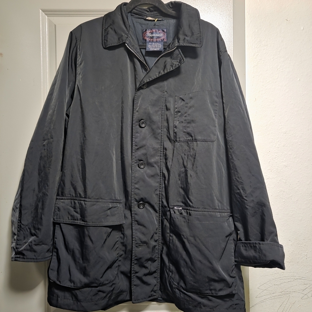 Faconnable Men's Charcoal Button-Up Jacket